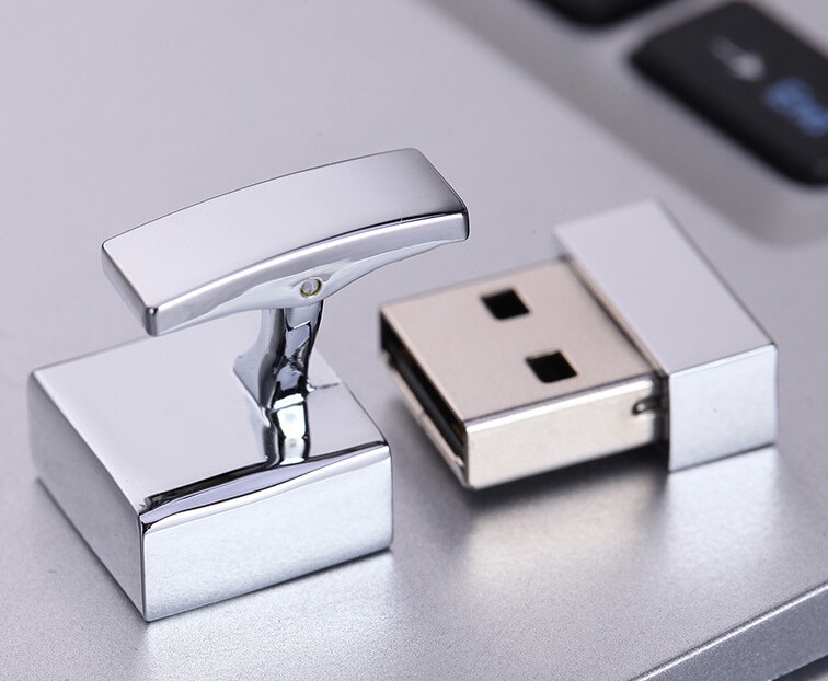 Cufflink with USB Drive